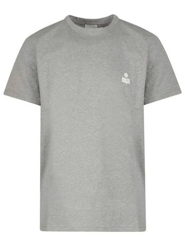 Zafferh Logo Cotton Short Sleeve T-Shirt Grey - ISABEL MARANT - BALAAN 1