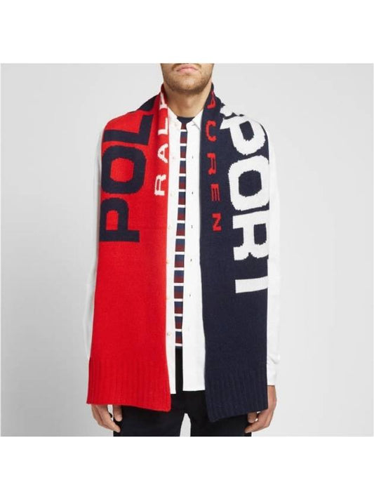 Men's Polo Sports Knit Muffler Red Navy - RALPH LAUREN - BALAAN 2