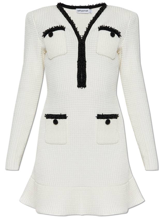 Self Portrait Dress With Appliqués, Women's, White - SELF PORTRAIT - BALAAN 1