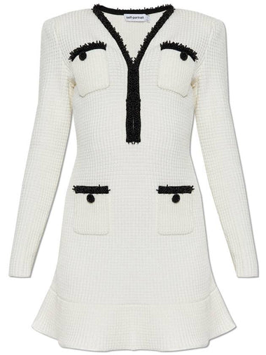 Self Portrait Dress With Appliqués, Women's, White - SELF PORTRAIT - BALAAN 1