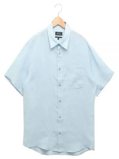 Bellini Linen Short Sleeve Shirt Blue - A.P.C. - BALAAN 2