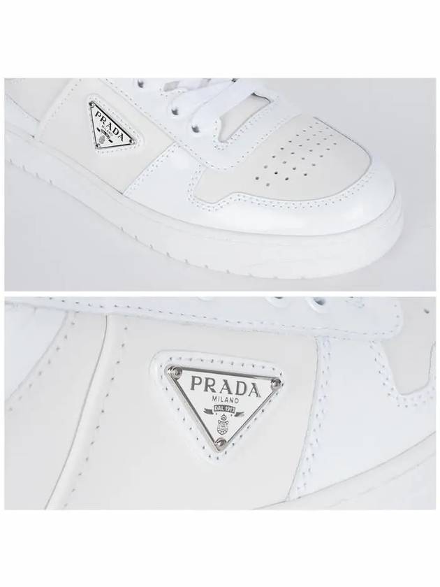 Downtown Leather Low Top Sneakers White - PRADA - BALAAN 6