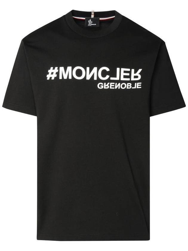 Grenoble Logo Cotton Jersey Short Sleeve T-Shirt Black - MONCLER - BALAAN 1