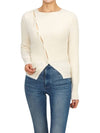 La Maille Pau Asymmetric Cardigan White - JACQUEMUS - BALAAN 6