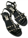 Rockstud Strap Sandals Black - VALENTINO - BALAAN 2