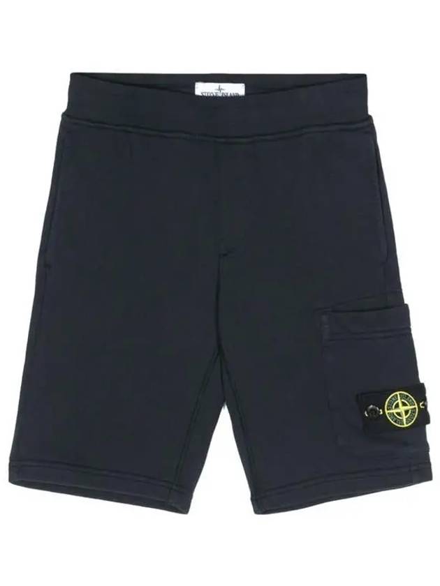 Kids Wappen Patch Fleece Shorts Navy - STONE ISLAND - BALAAN 2