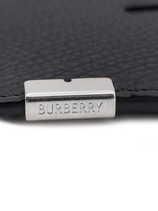 Grained Leather Card Wallet Black - BURBERRY - BALAAN 4