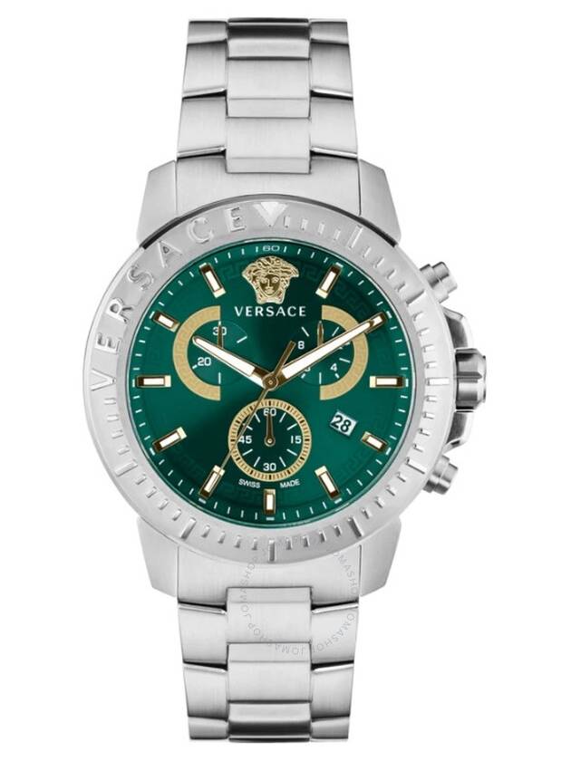 Versace New Chrono Chronograph Quartz Green Dial Men's Watch VE2E00821 - VERSACE - BALAAN 1