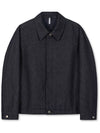 Hidden button soft cotton trucker jacket INDIGO DENIM - WEST GRAND BOULEVARD - BALAAN 1