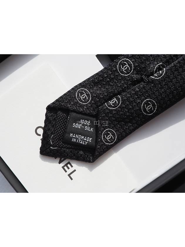 CC logo dot silk tie black AA8918 - CHANEL - BALAAN 7