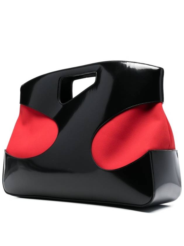 Salvatore Cut-Out Top Tote Bag Red Black - SALVATORE FERRAGAMO - BALAAN 3