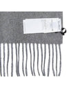 Wsdahlia Embroid M Logo Fringe Cashmere Muffler Light Grey - MAX MARA - BALAAN 6