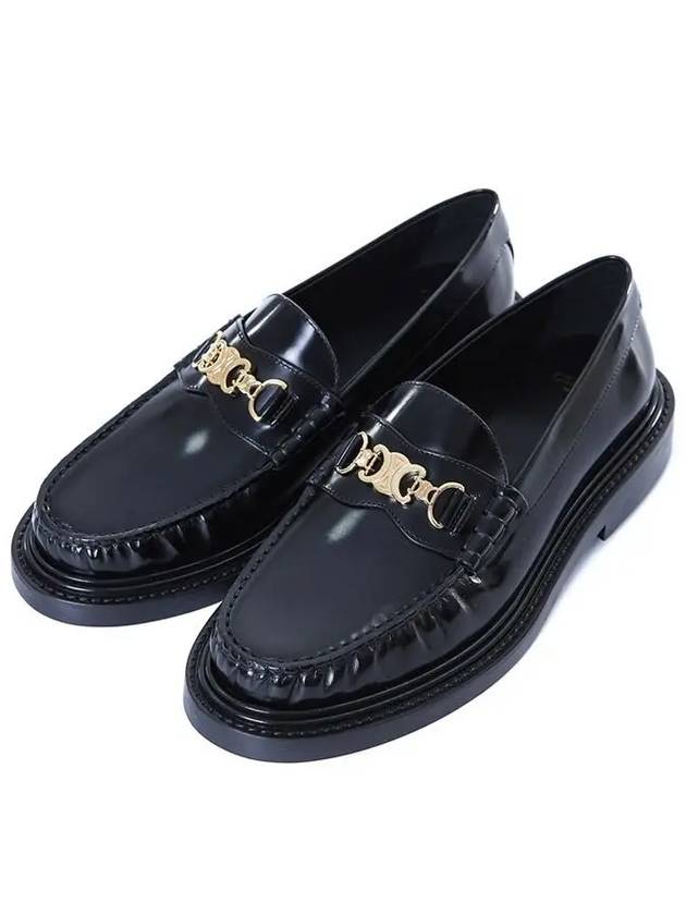 Universite Triomphe Chain Polished Bull Loafer Black - CELINE - BALAAN 3