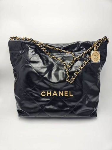 22 Bag Small Black Gold AS3260 Calfskin Jenny - CHANEL - BALAAN 1