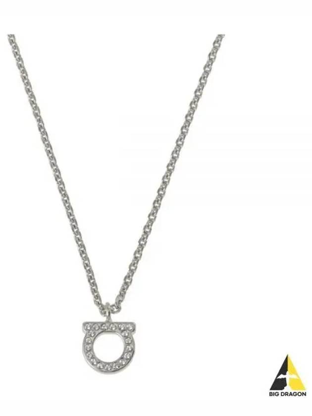 Gancini Crystal Necklace Silver - SALVATORE FERRAGAMO - BALAAN 2