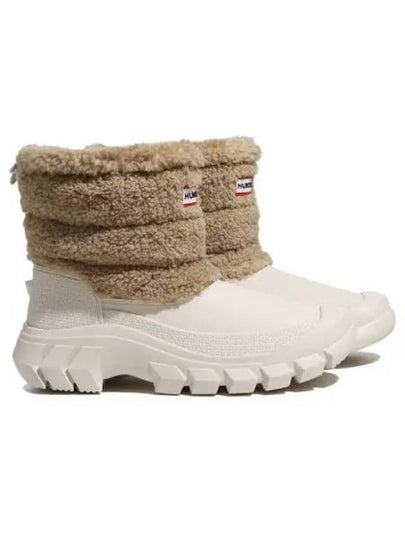 Intrepid Boucle Short Snow Winter Boots Tan White - HUNTER - BALAAN 2