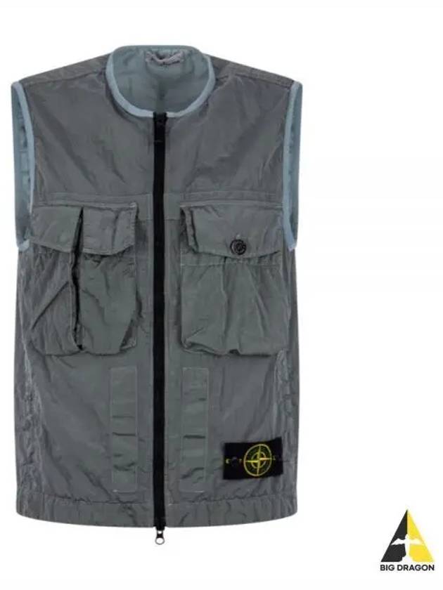 Nylon Metal Badge Vest Grey - STONE ISLAND - BALAAN 2