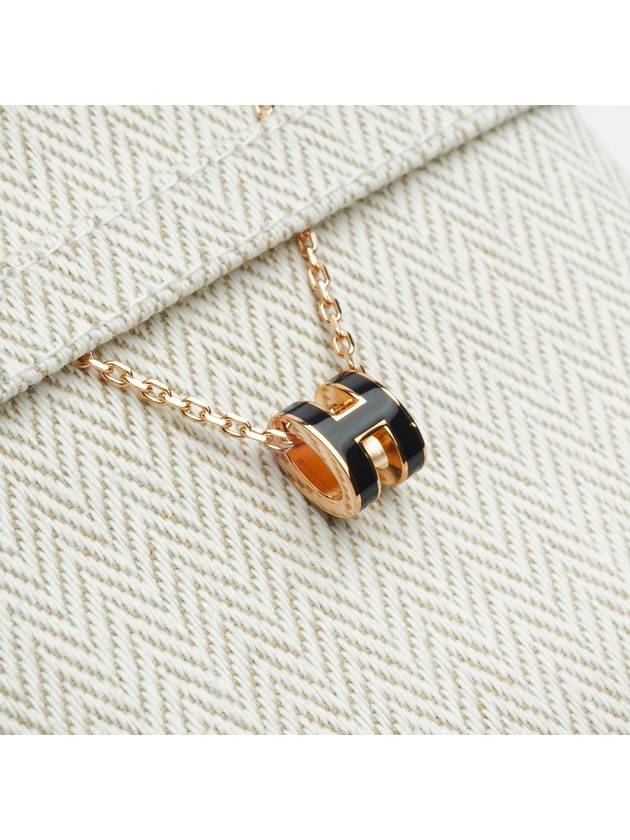 Mini Pop H Pendant Rose Gold & Noir - HERMES - BALAAN 7