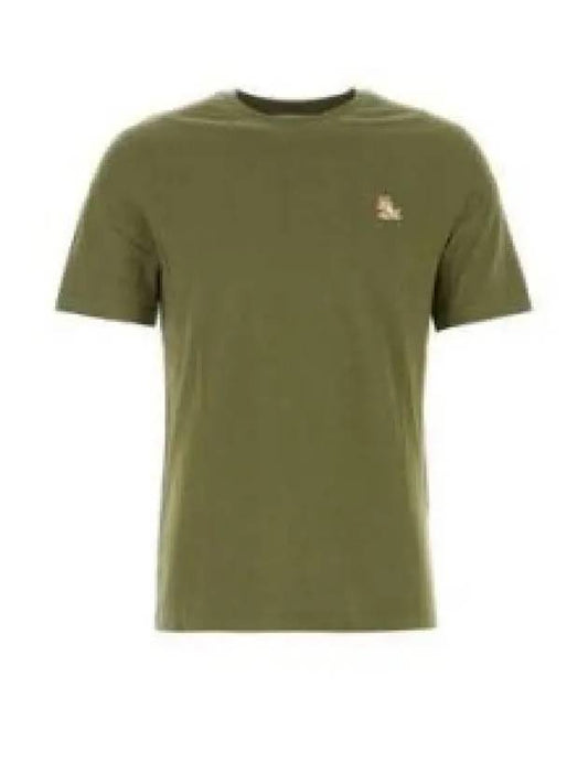 Chillax Fox Patch Regular Short Sleeve T-Shirt Khaki - MAISON KITSUNE - BALAAN 2