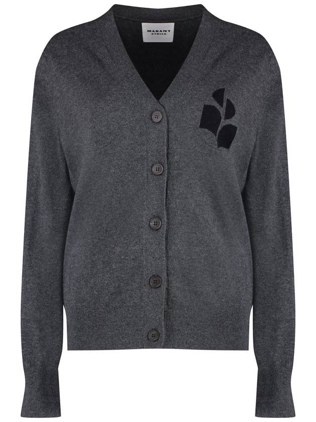 Karin Logo Cardigan Dark Grey - ISABEL MARANT ETOILE - BALAAN 2