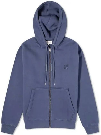 Bold Fox Head Patch Cotton Zip-Up Hoodie Ink Blue - MAISON KITSUNE - BALAAN 2