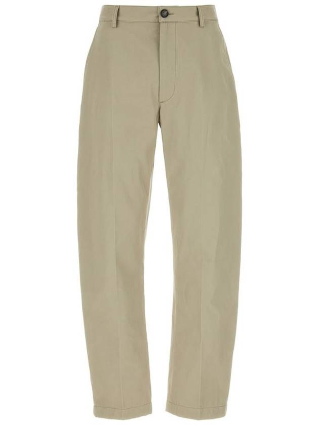 Cotton Twill Straight Pants Beige - BOTTEGA VENETA - BALAAN 2