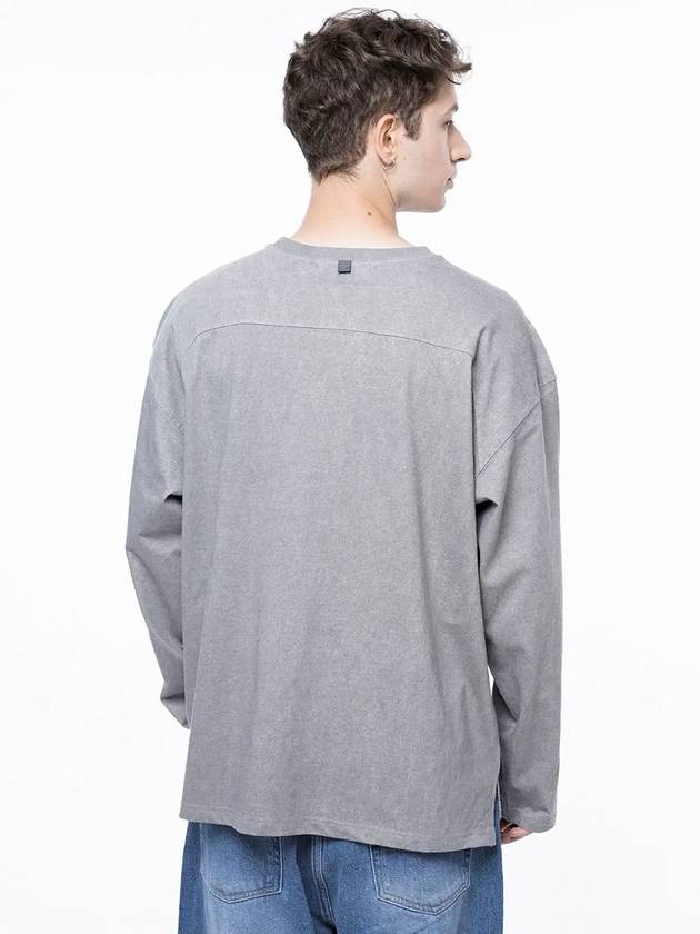 Men s M243TP03GR Pigment Slit Long Sleeve T Shirt Gray - CHANCE'S NOI - BALAAN 3