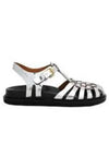 Mirror Leather Fisherman Sandals Silver - MARNI - BALAAN 2