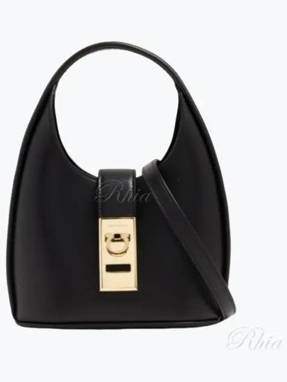 Women's Gancini Buckle Mini Hobo Shoulder Bag Black - SALVATORE FERRAGAMO - BALAAN 2