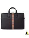 signature striped leather briefcase black - PAUL SMITH - BALAAN 2