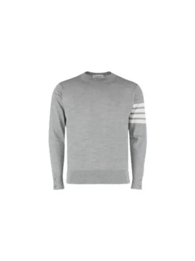 4 Bar Armband Classic Merino Wool Knit Top Light Grey - THOM BROWNE - BALAAN 2