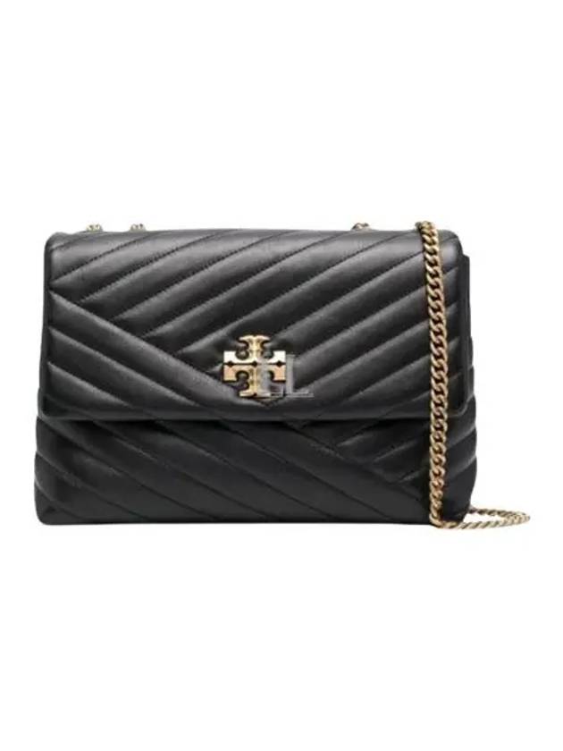 Kira Chevron Convertible Shoulder Bag Black - TORY BURCH - BALAAN 2