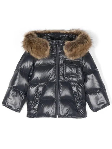 Moncler Baby K2F Fur Hooded Down Parka Navy - MONCLER - BALAAN 1