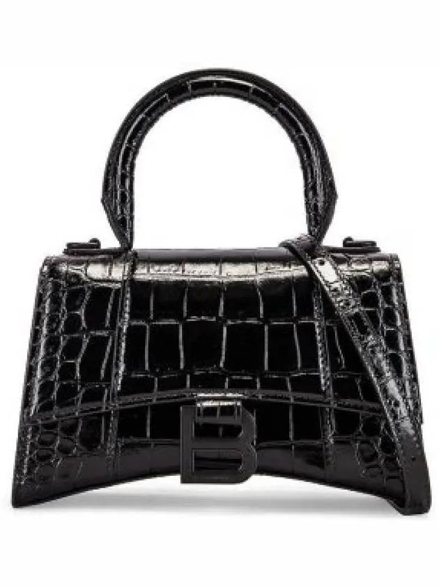 Hourglass Crocodile Embossed Cross Bag Black - BALENCIAGA - BALAAN 2