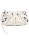 694027 White Crocodile Embossed Calfskin Silver Le Cagole Mini Multi Pouch Clutch - BALENCIAGA - BALAAN 2