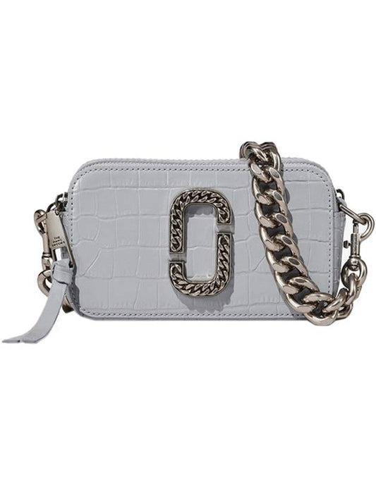 The Croc Embossed Snapshot Shoulder Bag Gray - MARC JACOBS - BALAAN 1