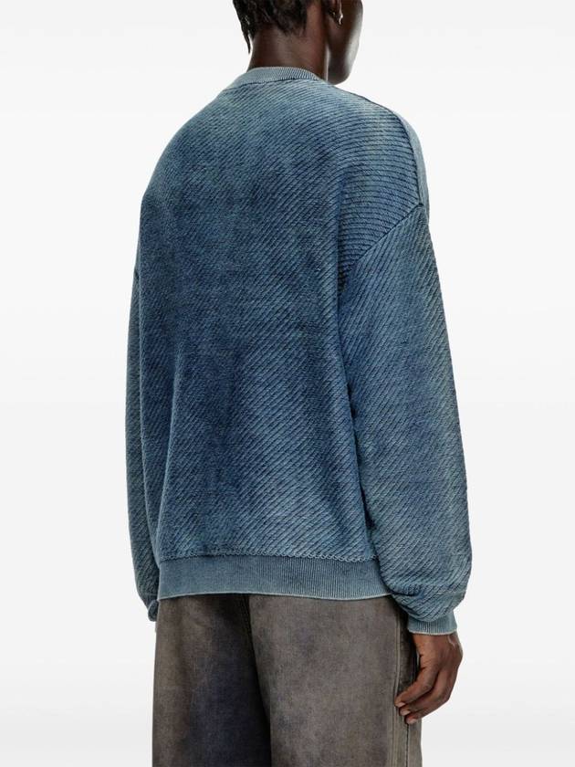 K Klevery Denim Effect Organic Cotton Sweatshirt Blue - DIESEL - BALAAN 5