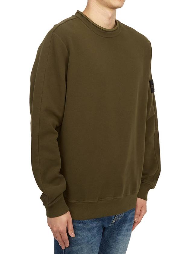 Stretch Cotton Fleece Mock Turtleneck Sweatshirt Olive Green - STONE ISLAND - BALAAN 4