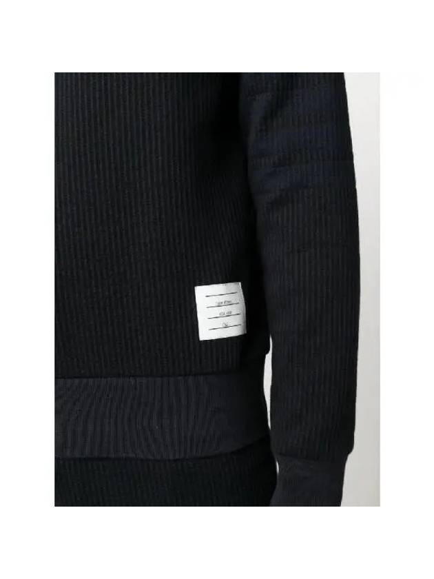 Seersucker Loopback 4 Bar Crew Neck Sweatshirt Navy - THOM BROWNE - BALAAN 6