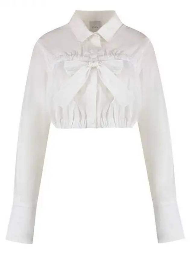 Bow embellished cotton cropped shirt - PATOU - BALAAN 1