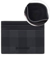 Check Leather Card Case Charcoal - BURBERRY - BALAAN 2