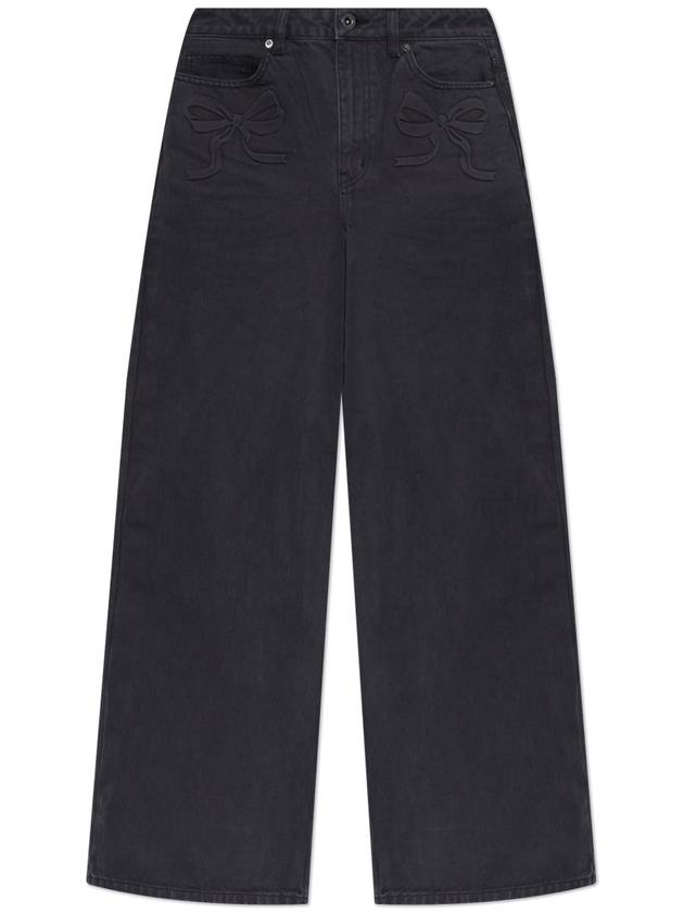 Self Portrait Wide Leg Jeans, Women's, Grey - SELF PORTRAIT - BALAAN 1