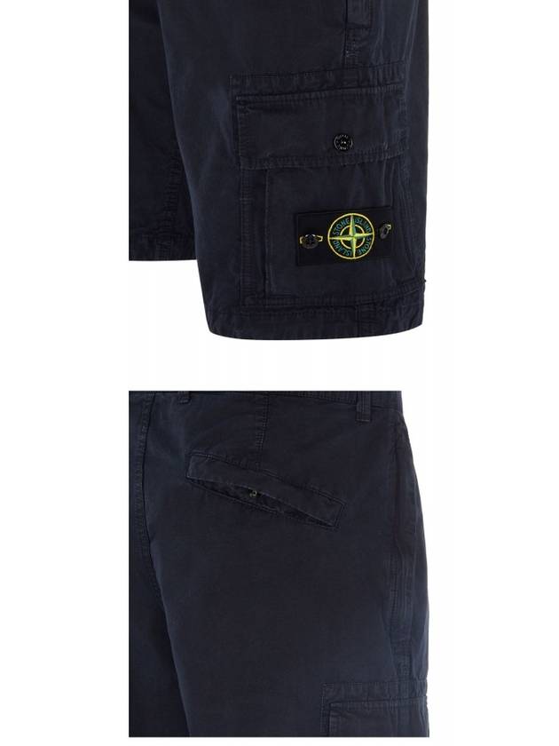 Men's Wappen Patch Pocket Bermuda Cargo Shorts Navy - STONE ISLAND - BALAAN 6