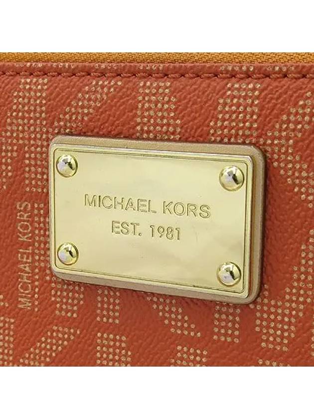 Gold metal logo PVC leather zip up long wallet - MICHAEL KORS - BALAAN 3