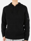 Men's Lens Wappen Hooded Knit Top Black - CP COMPANY - BALAAN 3