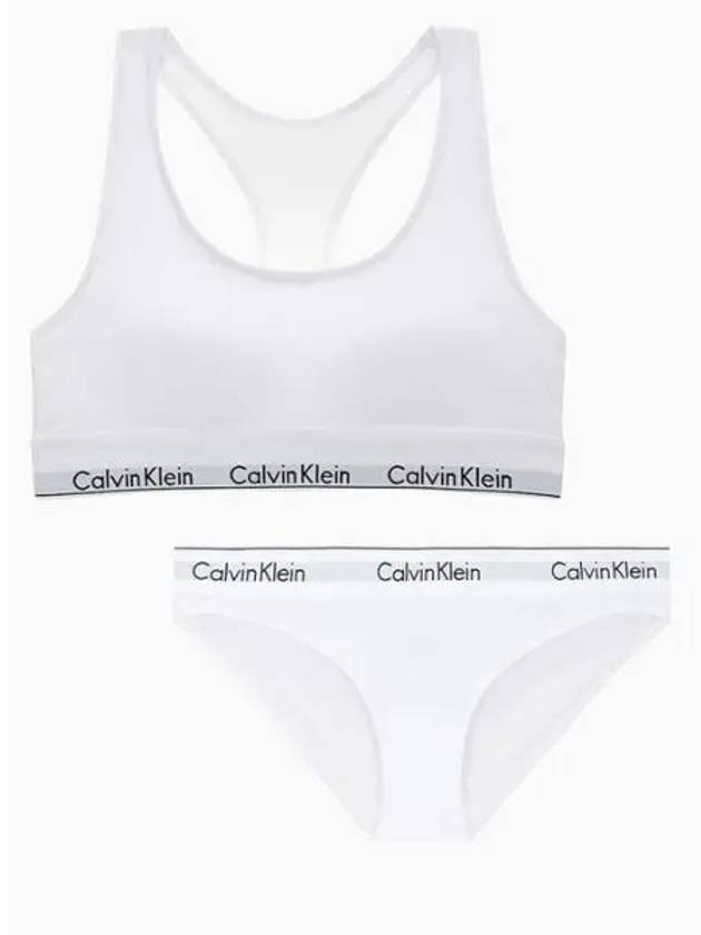 Underwear Women s Modern Cotton Racerback Bralette Set White - CALVIN KLEIN - BALAAN 1