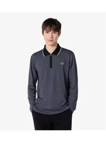 Men s Basic Long Sleeve Half Zip Up Polo Charcoal Gray - LACOSTE - BALAAN 1