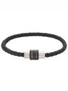 Woven Leather Steel Closing Bracelet Black - MONTBLANC - BALAAN 2