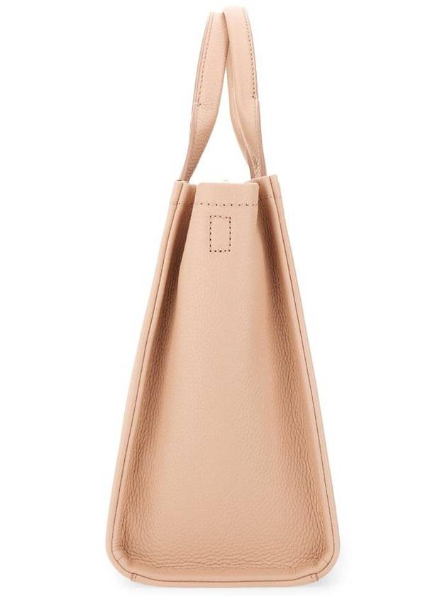 Logo Medium Leather Tote Bag Pink Rose - MARC JACOBS - BALAAN 5