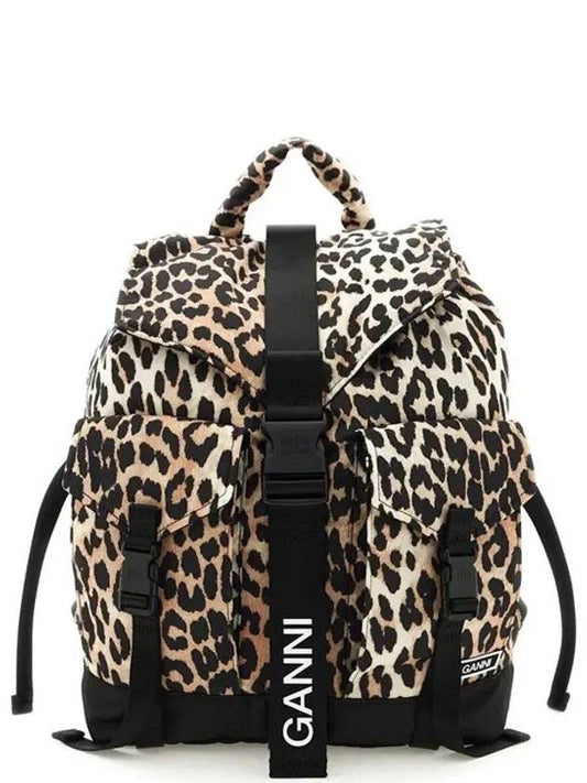 Logo Leopard Tech Backpack A4757 943 - GANNI - BALAAN 1